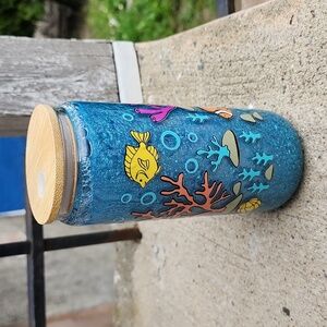 Mica powder  snow globe glass tumbler